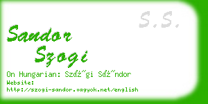 sandor szogi business card